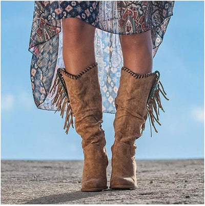 Janice - Western Knee-High Boots
