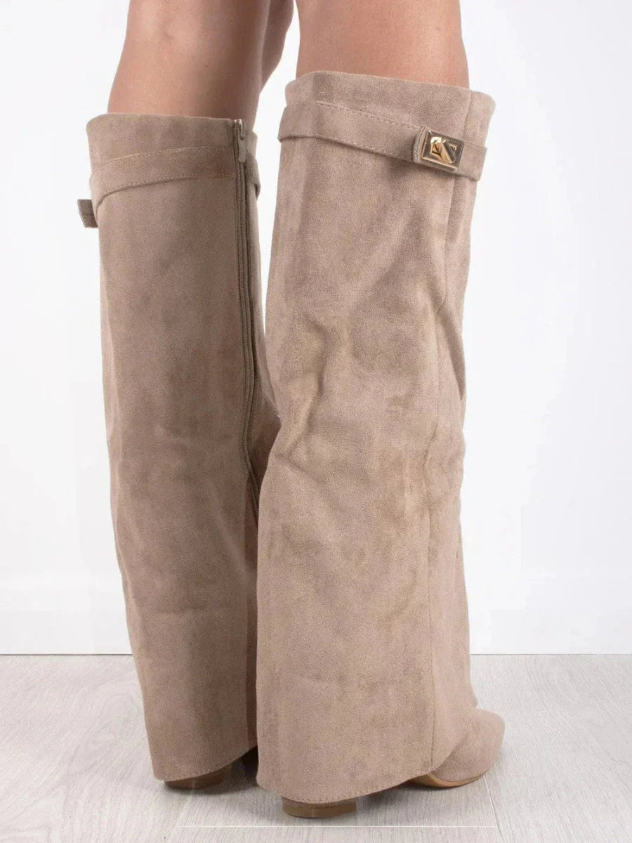 Olivia - Flap Knee-High Boots
